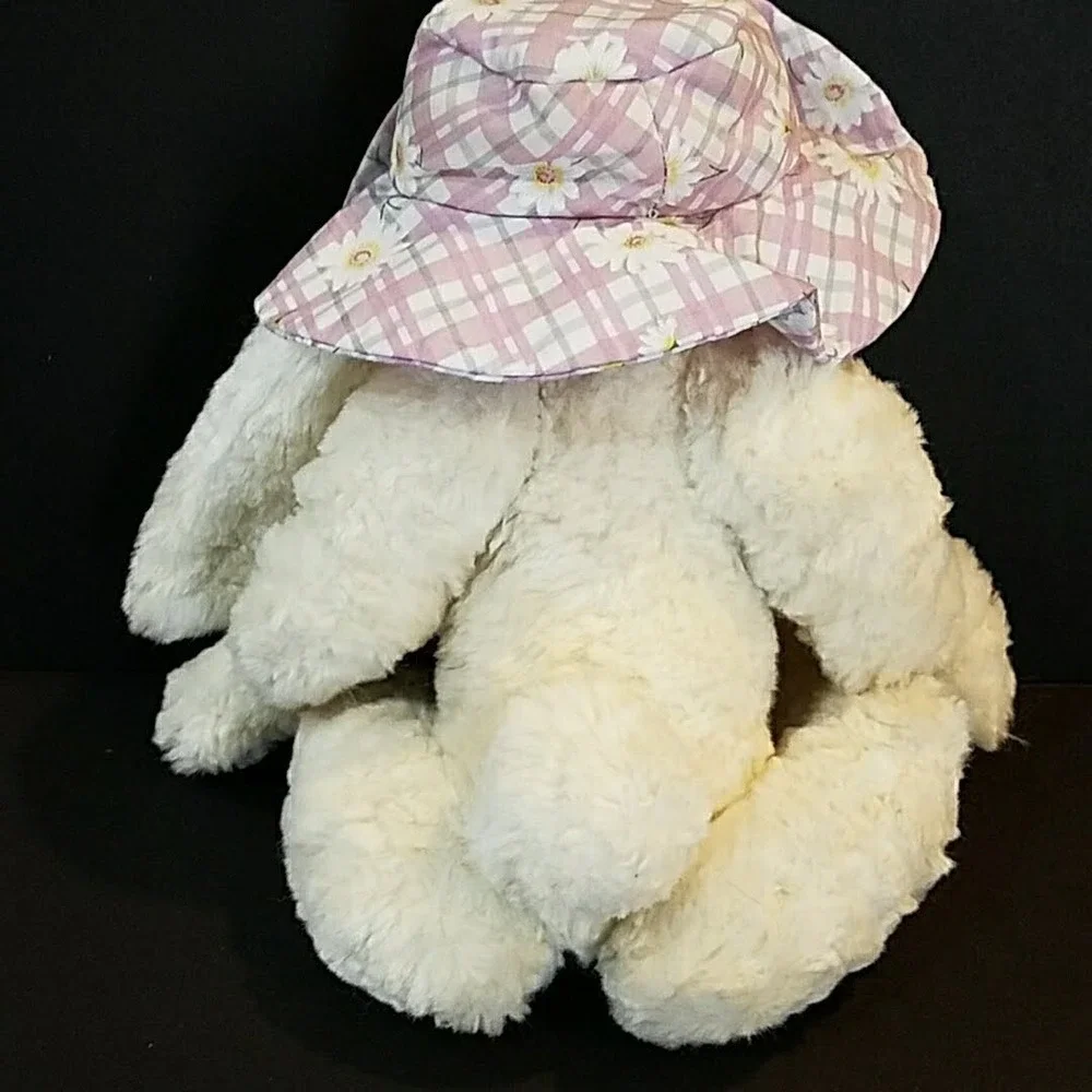 Ganz Cottage Collectibles Hattie Cream Bunny Plush Hat Pearls 1997 Christy Rave